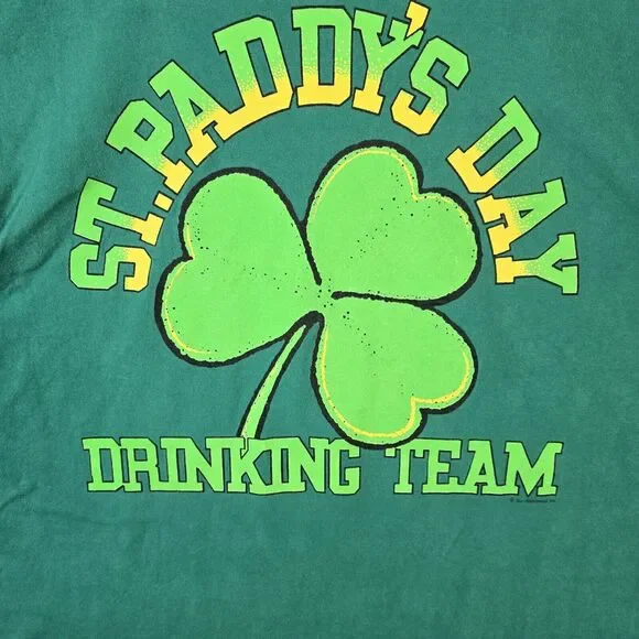 Vtg St Paddy's Day Drinking Team Single Stitch T-Shirt XXL USA Made St Patricks - Picture 4 of 9